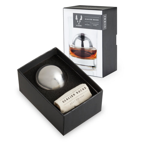 Glacier-rocks®-stainless-steel-sphere-viski®-Ice-Buckets