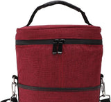 Insulated 2 Bottle Wine Cooler Bag Leakproof Canvas Carrier with Strap