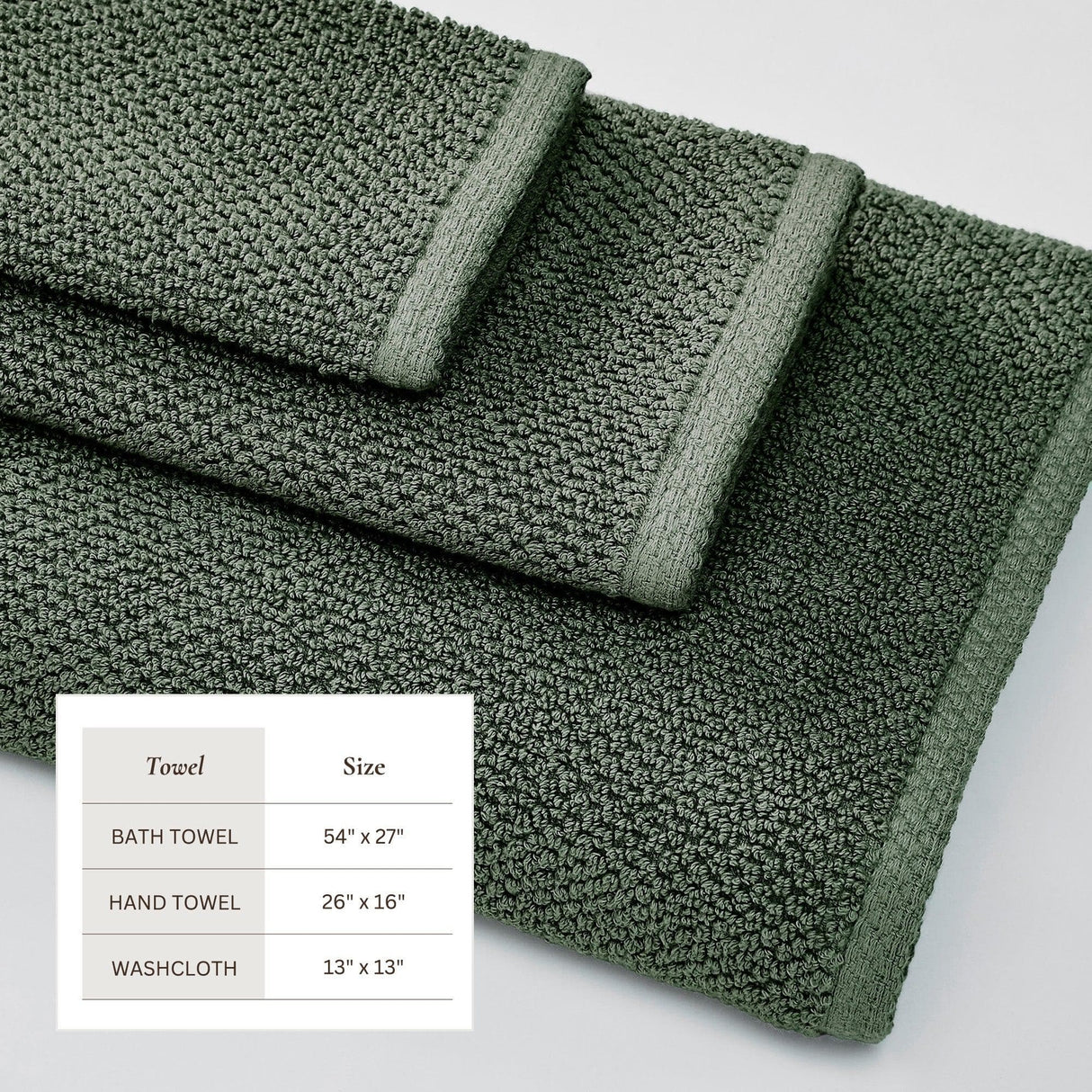 Cotton textured bath towel set - acacia collection