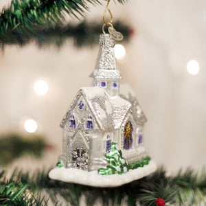 Old World Christmas Sparkling Cathedral Glass Blown Ornament