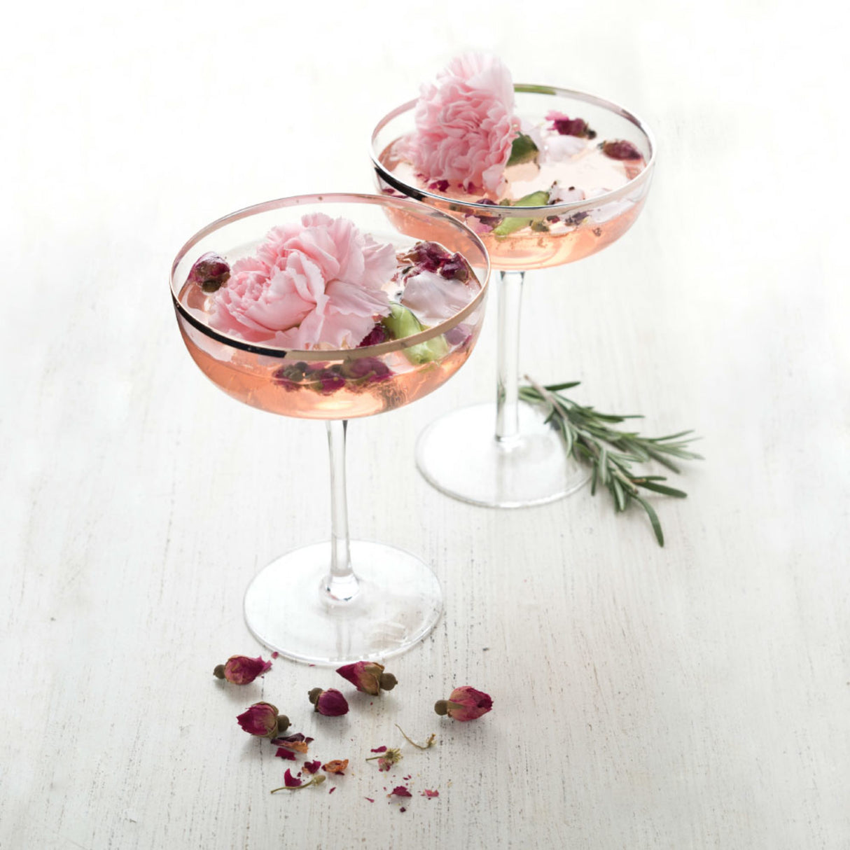 Copper rim crystal coupe set by twine®