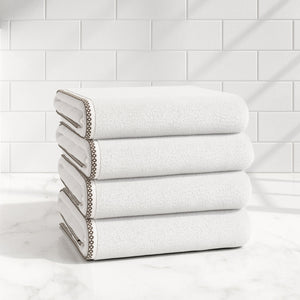 Cotton Border-Stitched 6-Piece Towel Set - Valery Collection