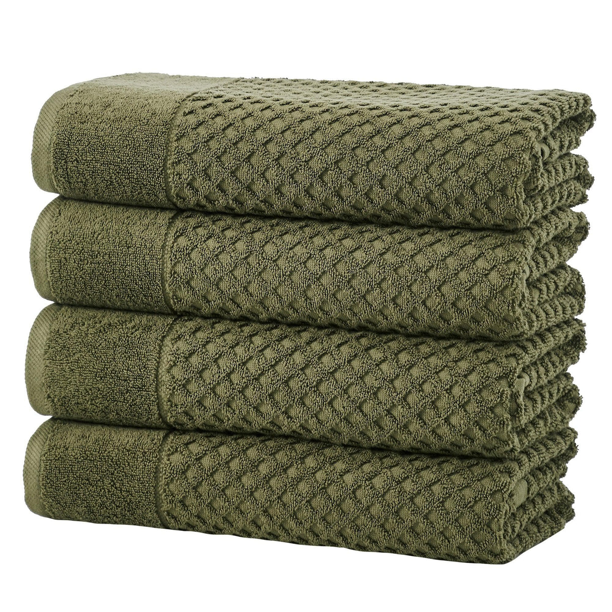 Cotton diamond waffle weave bath towel set - grayson collection