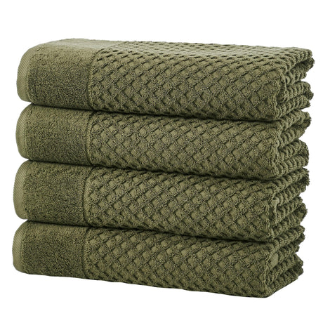 Cotton diamond waffle weave bath towel set - grayson collection