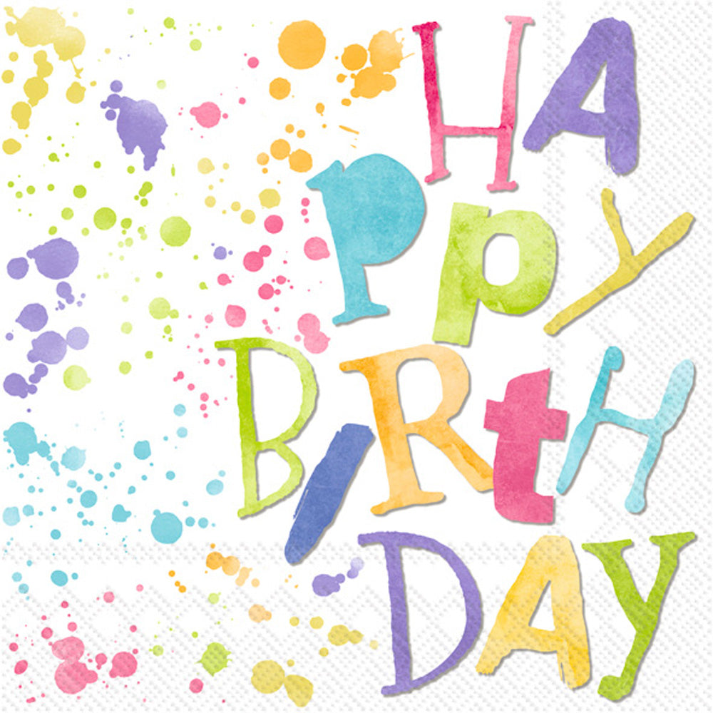 Birthday Splashes Luncheon Napkin