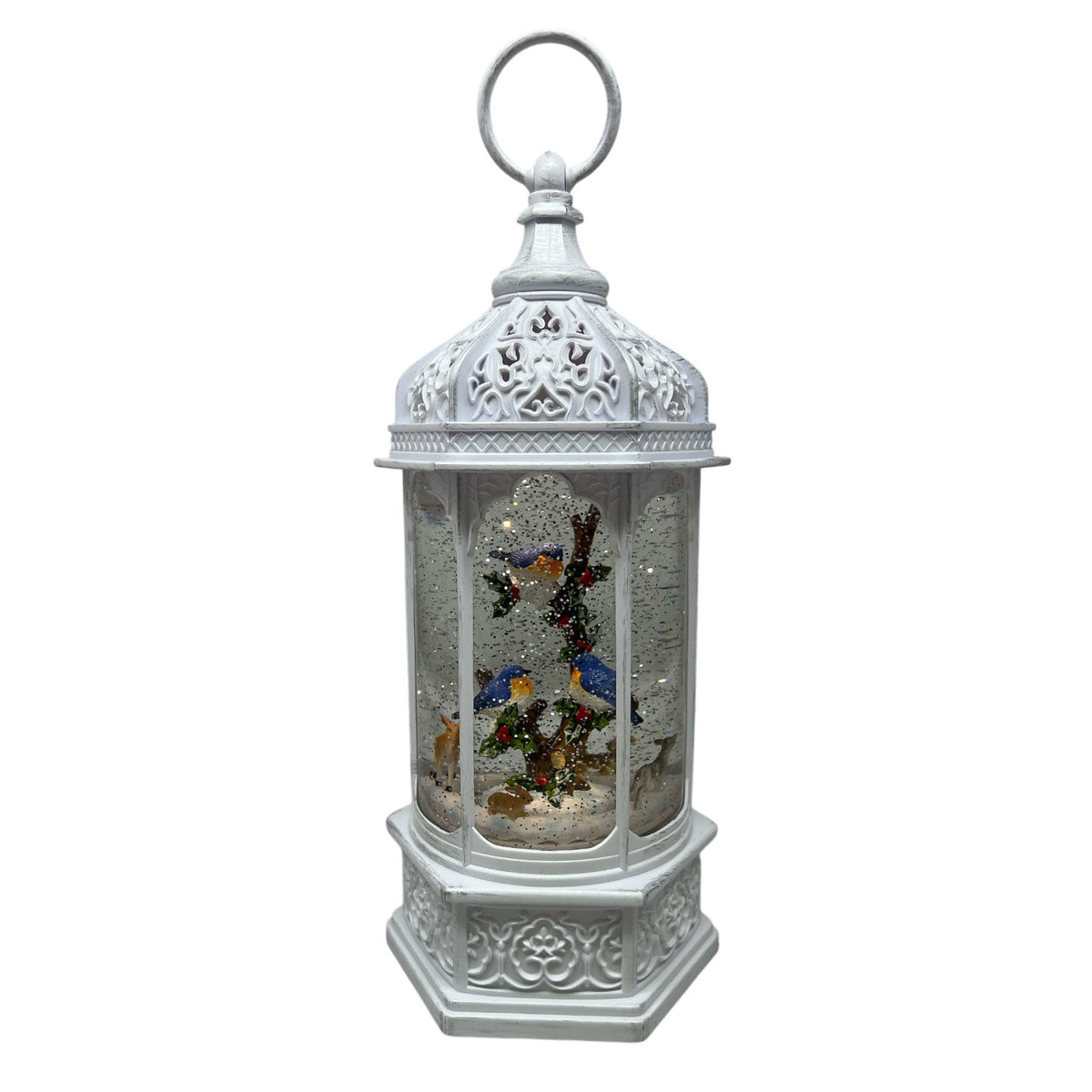 Lighted Spinning Water Globe Lantern with Rota…
