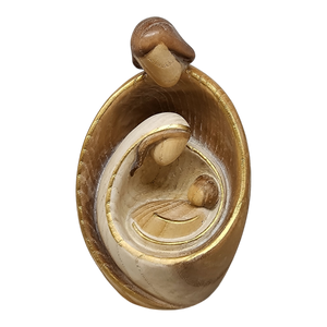 Modern Style Holy Family Carved Nativity - Ash Wood - 6 Inch