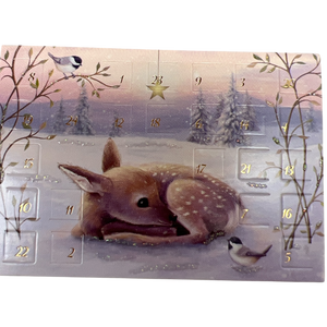 Resting Fawn Winter  Miniature Advent Calendar Card