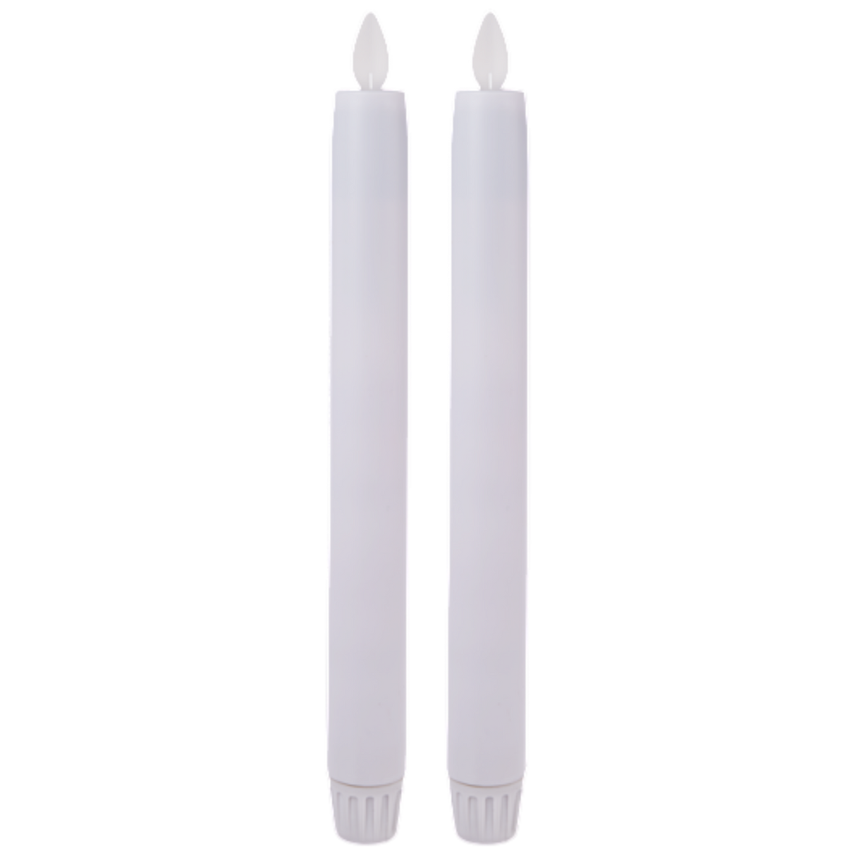 White LED Resin - 2 Piece Taper Candle Set