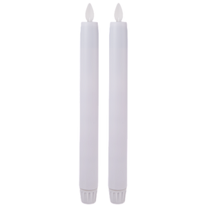 White LED Resin - 2 Piece Taper Candle Set