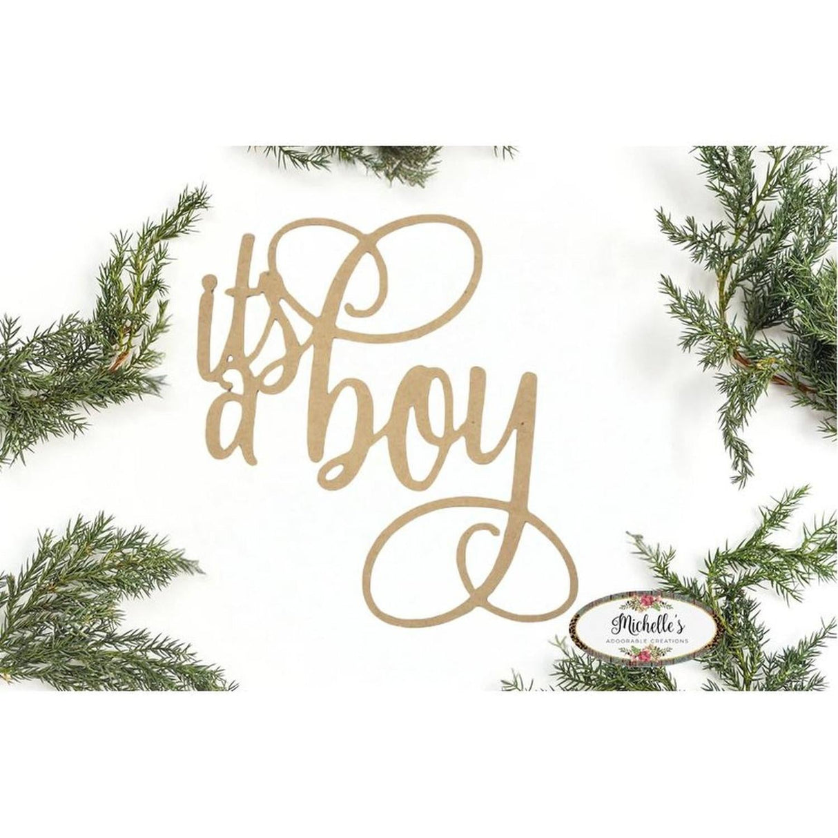 It's a Boy Script Word Wood Cutout - Unfinished Wood