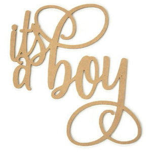 It's a Boy Script Word Wood Cutout - Unfinished Wood