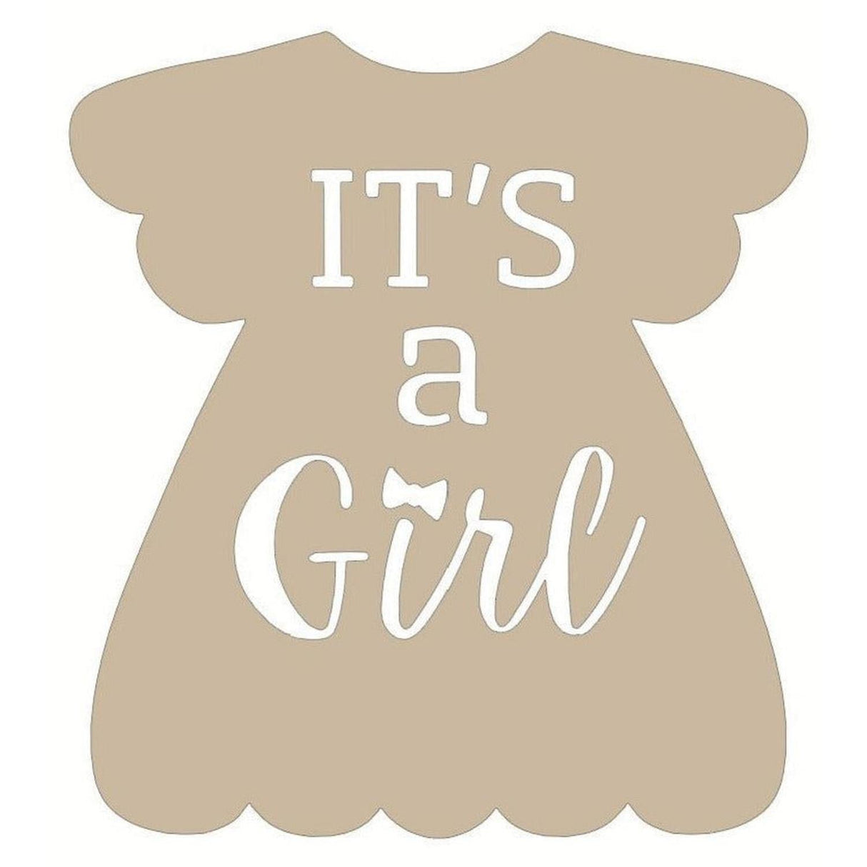 It's a Girl Dress Unfinished Wood Cutout