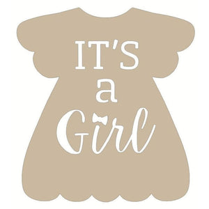 It's a Girl Dress Unfinished Wood Cutout
