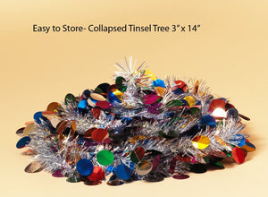 Pop Up 5 Foot Tinsel Tree - Red