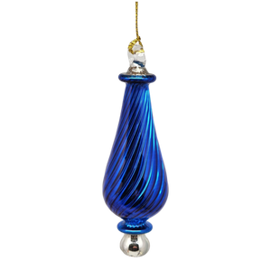 Shiny and Cute Egyptian Glass - Spiral Twist - Blue