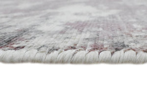 Modern Abstract Pink And Ivory Hand Loom Viscose 6x8 Area Rug