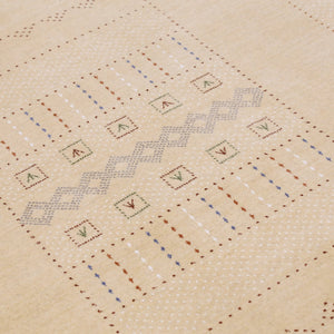 Ivory Contemporary Design Hand Loomed Wool Area Rug