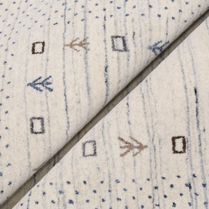 Ivory Contemporary Gabbeh Border Design Hand Loomed Wool Rug