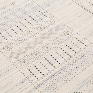 Ivory Gabbeh Design Hand Loomed Wool Area Rug
