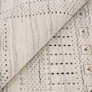 Ivory Gabbeh Design Hand Loomed Wool Area Rug