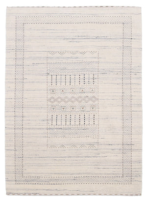Ivory Gabbeh Design Hand Loomed Wool Area Rug