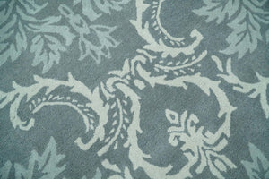 Hand Tufted Ivory, Gray and Blue Contemporary Style Wool Area Rug