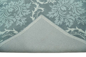 Hand Tufted Ivory, Gray and Blue Contemporary Style Wool Area Rug