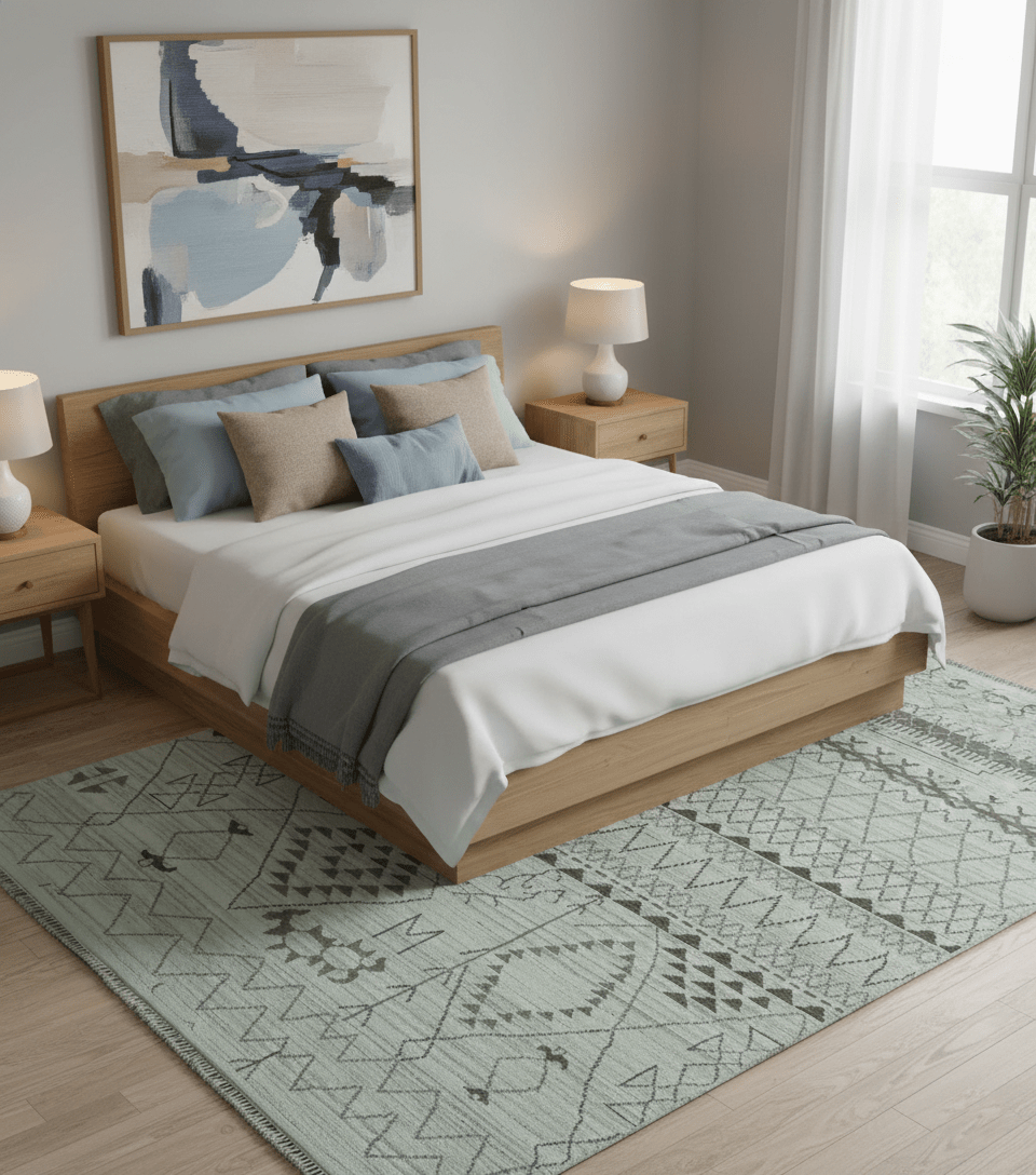 Ivory, Gray and Charcoal Hand Knotted Multi size Southwestern wool area Rug