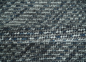 Ivory, Gray, Charcoal and Brown Antique Stripes Design Hand knotted 8x10 wool Area Rug