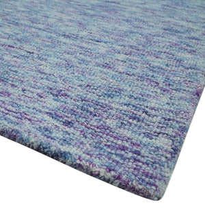 Purple and Blue Modern Solid Hand Tufted Wool Rug