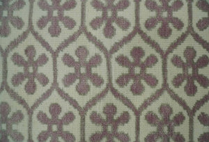 Ivory, Purple and Gray Hand Knotted Geometrical Floral 8x10 wool Area Rug