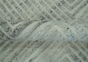 Ivory, Silver and Charcoal Modern Geometrical Puzzle Design hand knotted Custom Made wool Area Rug
