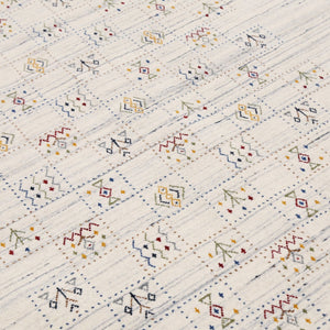 Ivory Tribal Design Hand Loomed Wool Area Rug