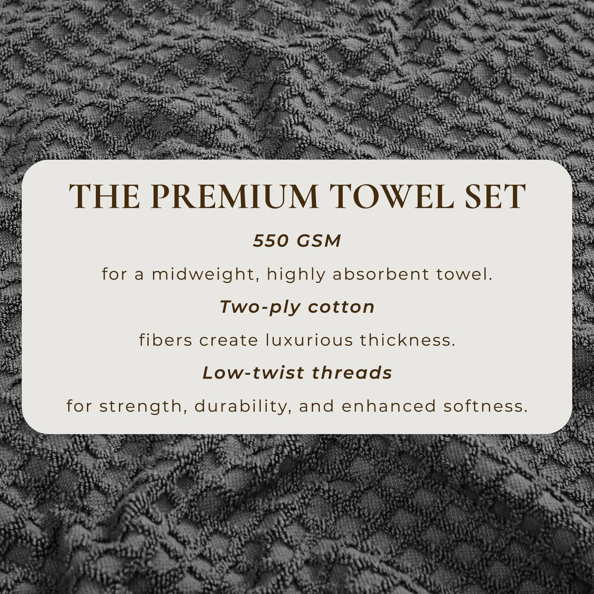 Cotton diamond waffle weave bath towel set - grayson collection