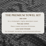 Cotton diamond waffle weave bath towel set - grayson collection
