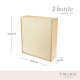 3-bottle wood wine box by twine®