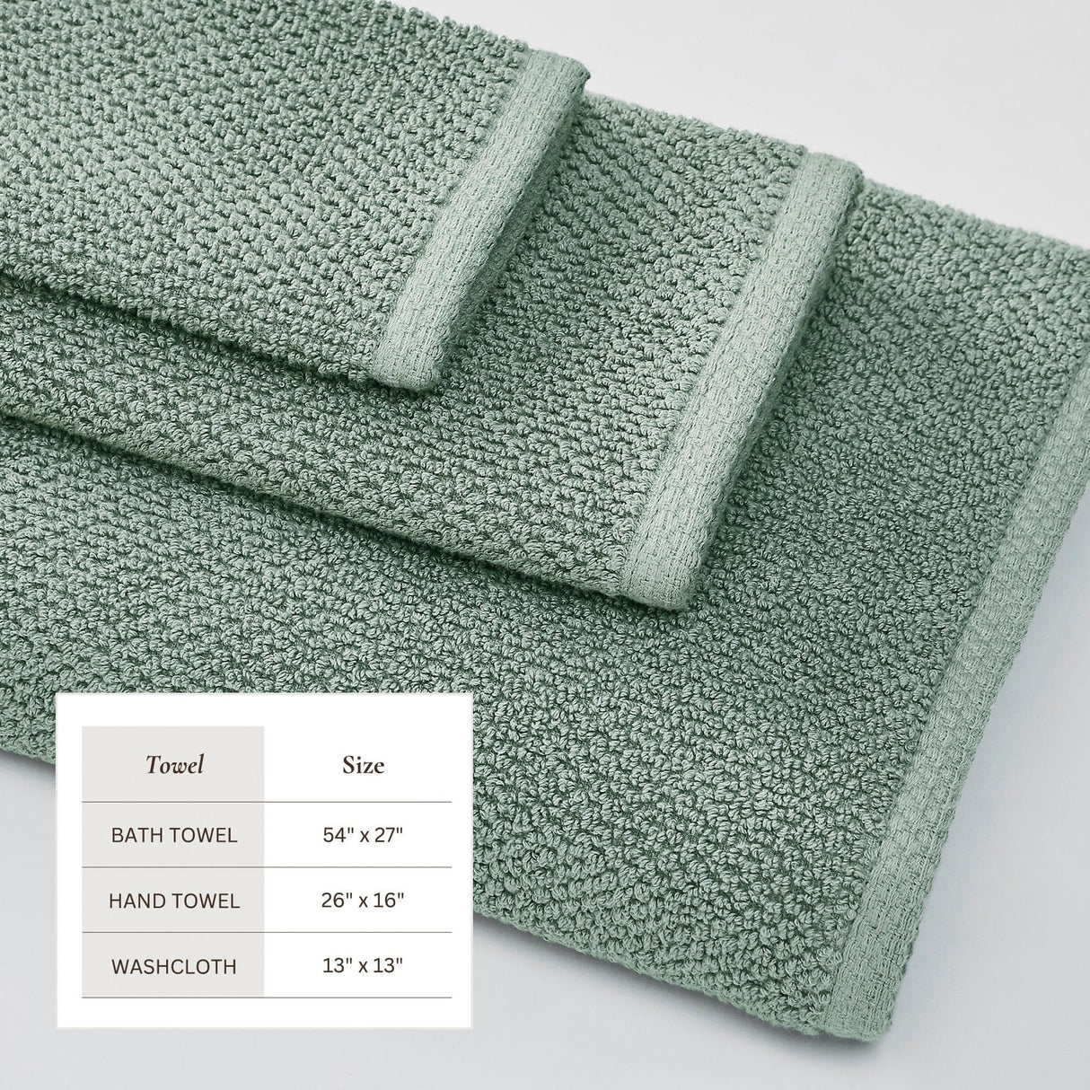 Cotton textured bath towel set - acacia collection