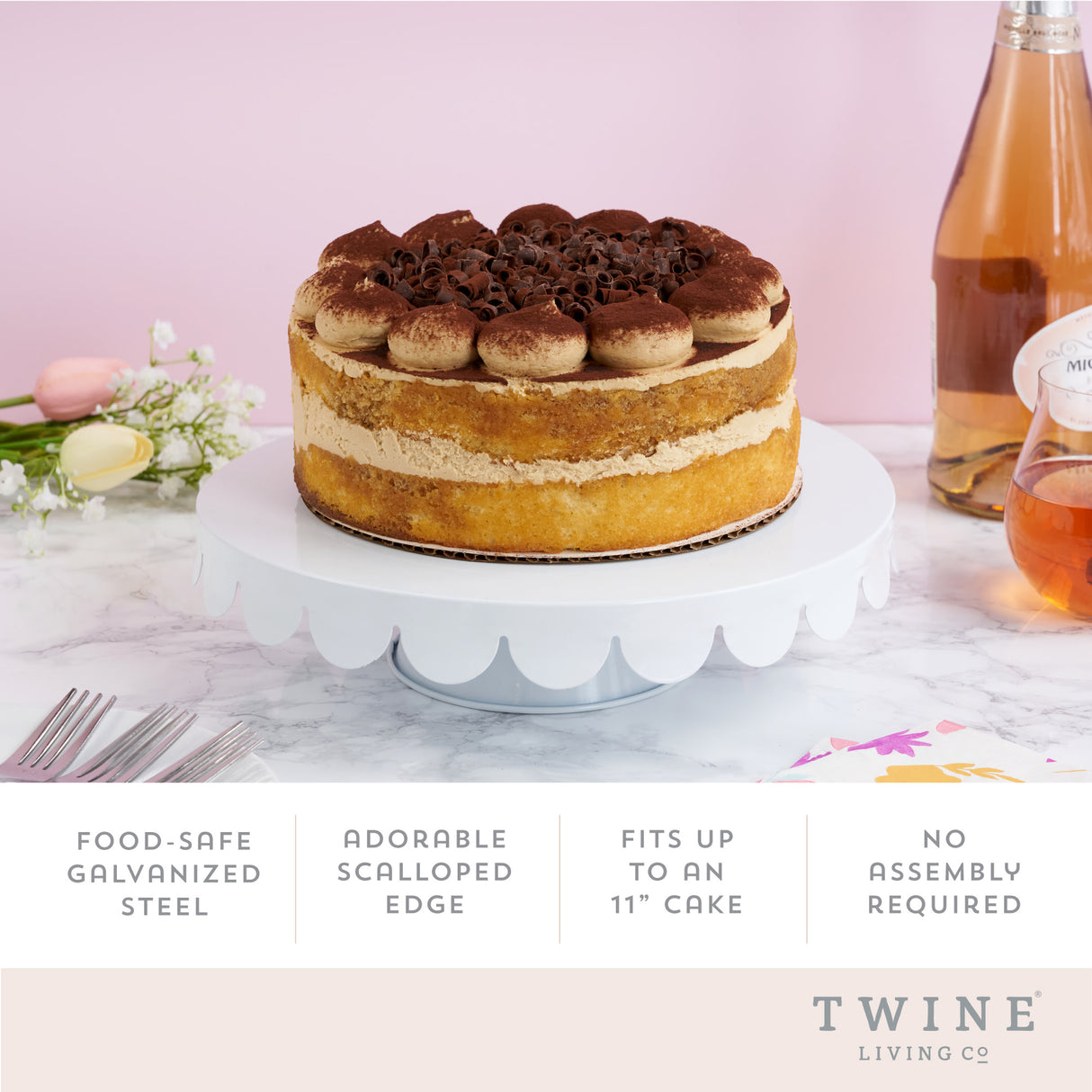 White metal cake stand