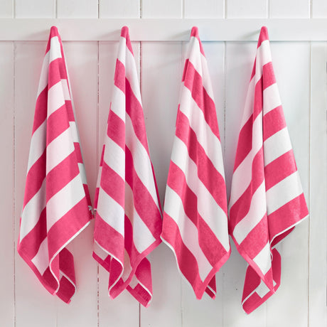 Cotton velour cabana stripe beach towel - novia collection
