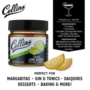 Collins Candied Lime Slices in Syrup 10.6 oz , Set of 6