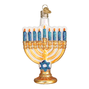 Menorah Glass Ornament