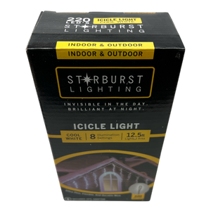 220-Light Starburst Cool White LED Icicle Light Set