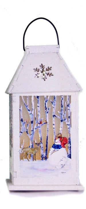 B/O Lit Lantern - Snowman