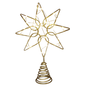 Gold Octagram Star - Tree Topper - 13 Inch