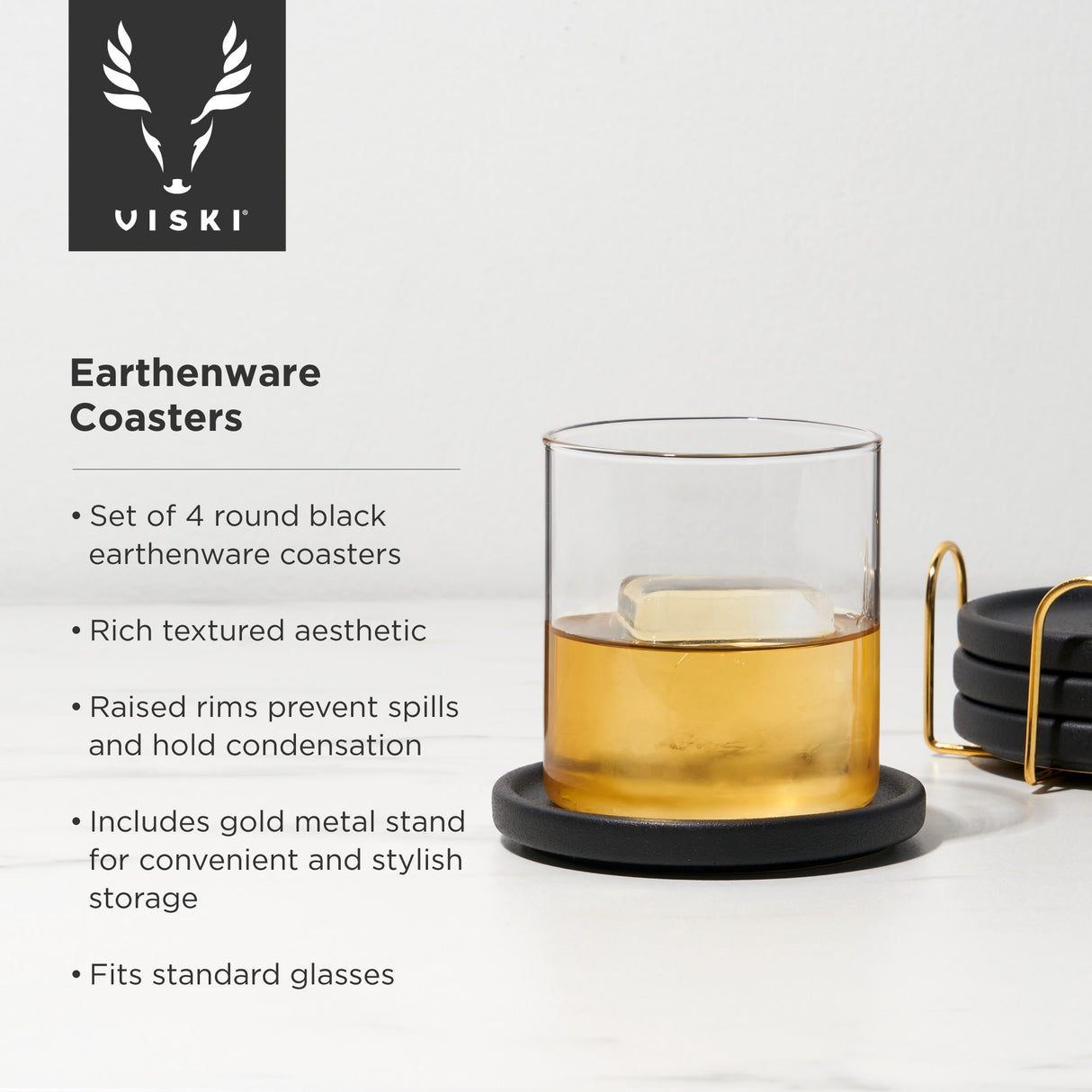 Earthenware coasters with stand viski®