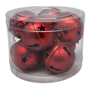 Jingle Bells (8 pack) - 50mm - Matt Red