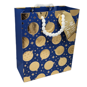 Ornaments on Blue Gift Bag -