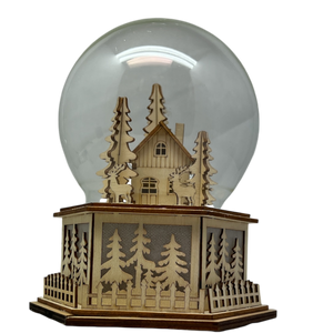 B/O Lighted Laser Cut Village with Deer