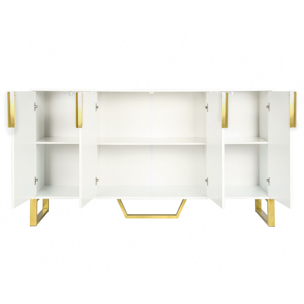 Jack Kitchen Sideboard with Four Doors, Metal handles and Legs and Adjustable Shelves Kitchen - Pier 1
